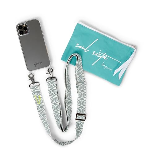 NOOMYA® Premium Fashion Handykette | Set Handyhülle iPhone 13 Mini & Handyband Sea Salt | Handygurt zum Umhängen | Necklace Hülle mit Band | Set Wechselband mit Phone Case | Geschenk von NOOMYA