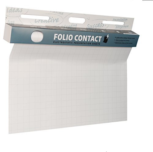 NOPAR Folio Contact Flipchart: die elektrostatische Flipchartfolie - haftet ohne Hilfsmittel auf nahezu allen Oberflächen, weß, 25 Blatt / Sheet 60x80cm von NOPAR