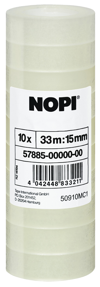 NOPI Klebefilm Shrink Tower, transparent, 12 mm x 10 m von NOPI