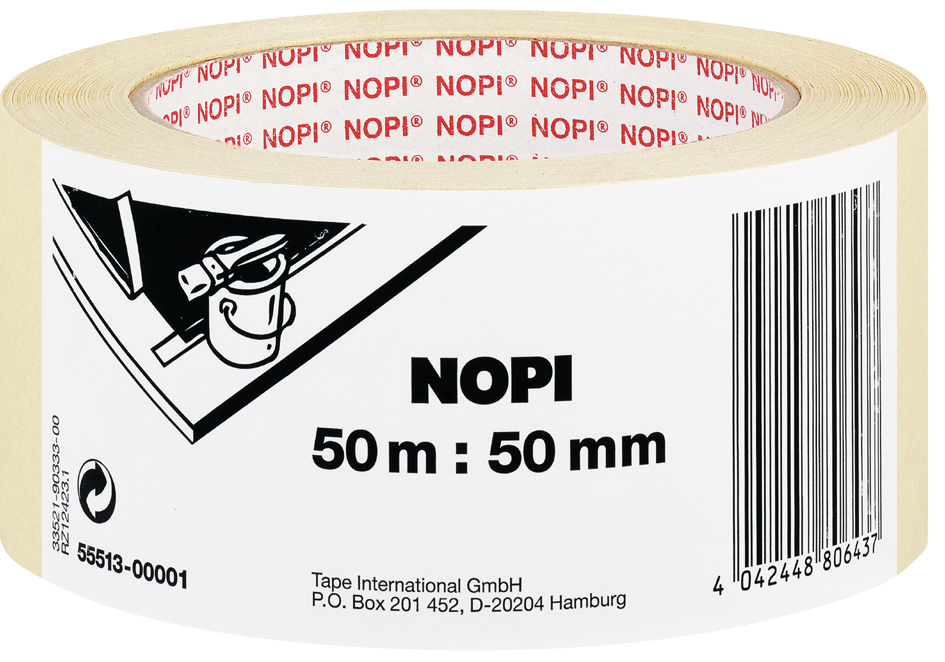 NOPI Maler Krepp Papierabdeckband, 19 mm x 50 m, beige von NOPI