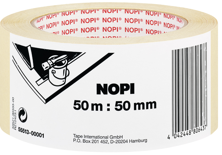 NOPI Maler Krepp Papierabdeckband, 30 mm x 50 m, beige von NOPI