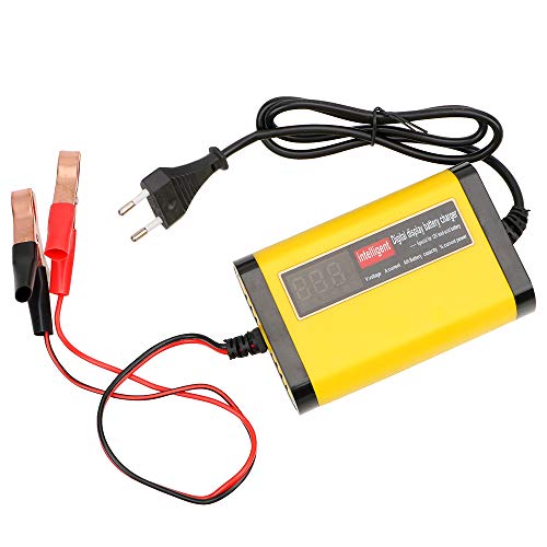 NOPNOG Vollautomatisches Autobatterieladegerät, 2A intelligentes Schnellladen, digitales LCD-Display, DC 12V von NOPNOG