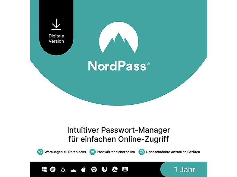 NORDPASS PASSWORD MANAGER 1Y - [Multiplattform] von NORD VPN