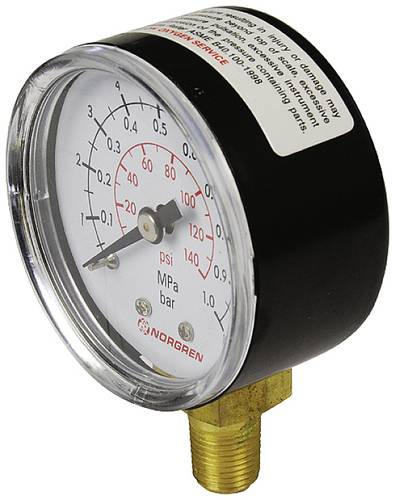 Norgren Manometer 18-013-025 Anschluss (Manometer): Unterseite 0 bis 4 bar Außengewinde R1/8 1St. von NORGREN