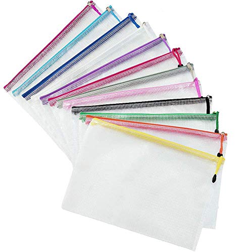 A4 Dokumententasche - 12PCS Plastic Folders Reißverschlusstaschen A4 Zip Document Wallet File Reißverschlusstaschen für Haushaltsrechnungen, Quittungen, Wichtig von NORTHERN BROTHERS