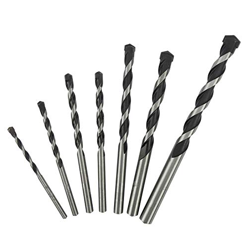 NORTOOLS Betonbohrer Set 7 teilig Bohren mit Hartmetallspitze für Mauerwerk Beton Naturstein, Schlagbohrmaschinen 4-12mm von NORTOOLS