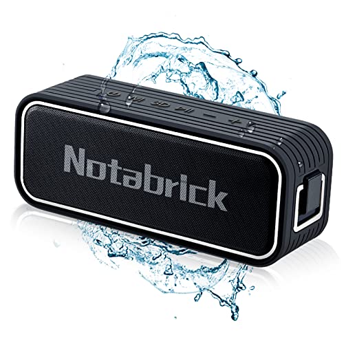 NOTABRICK Bluetooth Lautsprecher 40W, Tragbarer Musikbox mit 3D-Stereo-Sound & verbessertem Bass, 24-Stunden-Spielzeit, IPX7 Wasserdicht Music Box für Zuhause, Outdoor, Party, Reisen von NOTABRICK