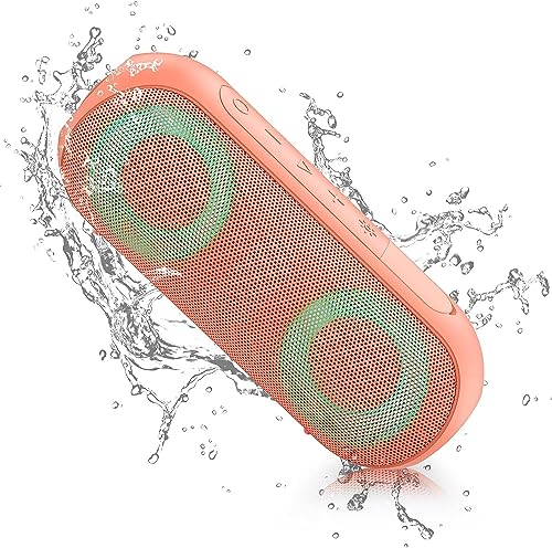 NOTABRICK Bluetooth Speaker, Music Box with RGB LED Light, Portable Wireless Bluetooth Box, 30 W True Wireless Stereo, 24 Hours Battery, IPX7 Waterproof Boxes for Home, Outdoor, Garden (Orange) von NOTABRICK