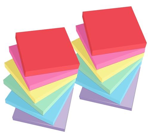 1200pcs Haftnotizen 76x76mm, 6 Farben Selbstklebende Klebezettel Bunt Sticky Notes, School Stuff Notizzettel Wiederaufklebbar für Markieren und Hervorheben von Seiten, To-Do-Liste 1200pcs Haftnotizen 76x76mm, 6 Farben Selbstklebende Klebezettel Bunt Sticky Notes, School Stuff Notizzettel Wiederaufklebbar für Markieren und Hervorheben von Seiten, To-Do-Liste von NOTEZMATE