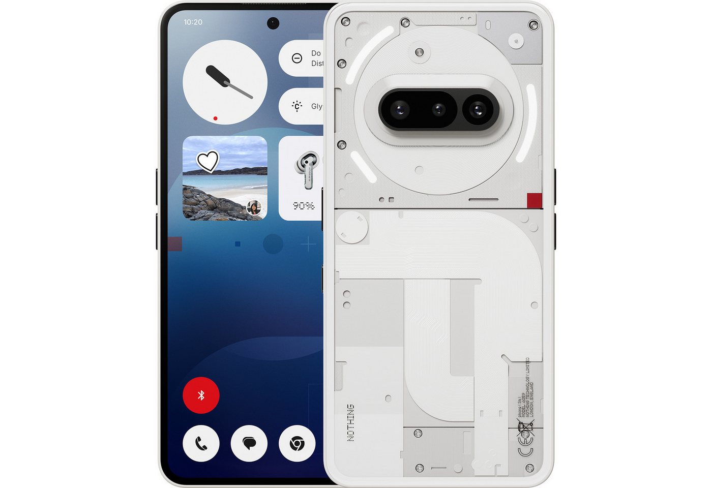 NOTHING Nothing Phone (3a) 128GB, Handy, (weiß, Android Smartphone (6.77 Zoll, 128 GB Speicherplatz, 50 MP Kamera) von NOTHING