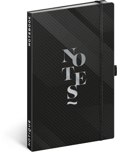 NOTIQUE Notizbuch Liniert mit Gummiband 13x21cm ca. A5, Designer Hardcover Notebook, Notizblock, Notizheft, Journal, Tagebuch für Erwachsene, Damen (Elegant) von NOTIQUE