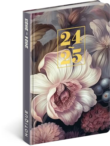 NOTIQUE Terminplaner 2024 2025 Kalender Wochenplaner Buchkalender Taschenkalender Planer Terminkalender Wochenkalender Juli 2024 - Dezember 2025 11x17cm (Flowers) von NOTIQUE