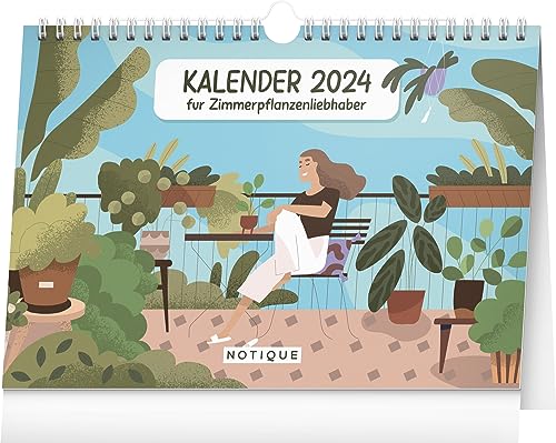 NOTIQUE Tischkalender für Blumen-Fans 2024, Wochenkalender, Schreibtischkalender, Tischplaner, Wochenplaner, Schreibtisch Planer, Wochen Tisch Kalender 30x21cm von NOTIQUE