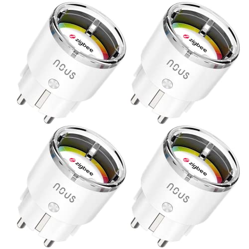 NOUS A1Z Zigbee Steckdose, Smart Steckdose Stromverbrauch, Smarte Steckdose mit Verbrauchsmessung, Kompatibel mit Alexa Zubehör Smart Home Geräte, Google Home, Smart Life, 2MQTT, 16A von NOUS