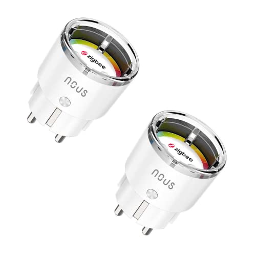 NOUS A1Z Zigbee Steckdose, Smart Steckdose Stromverbrauch, Smarte Steckdose mit Verbrauchsmessung, Kompatibel mit Alexa Zubehör Smart Home Geräte, Google Home, Smart Life, 2MQTT, 16A von NOUS
