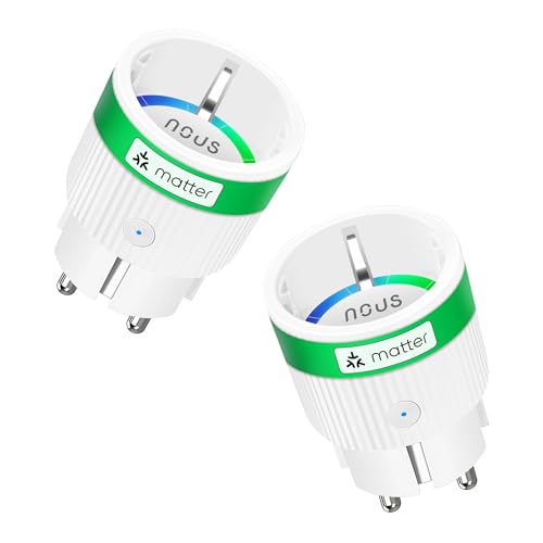 Wi-Fi Smart Steckdose mit Stromverbrauch,16A 3840W, Kompatibel mit Alexa, Google Home, Tuya, NOUS App, Smart Things, App-Fernbedienung, 2.4 GHz WiFi, IP20, 𝐇𝐮𝐛 𝐑𝐞𝐪𝐮𝐢𝐫𝐞𝐝 von NOUS