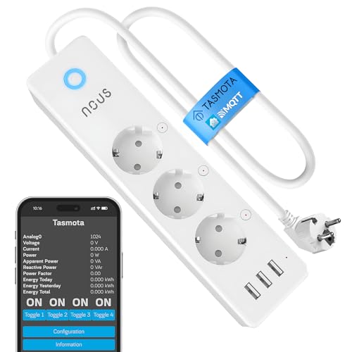 Tasmota steckdosenleiste mit USB hub - NOUS A5T - ESP8266 WLAN wandmontage mehrfachsteckdose 15A smart WiFi mehrfachstecker mit stromzähler, zeitschaltuhr. ioBroker Home Assistant Alexa 2.4GHz Tasmota steckdosenleiste mit USB hub - NOUS A5T - ESP8266 WLAN wandmontage mehrfachsteckdose 15A smart WiFi mehrfachstecker mit stromzähler, zeitschaltuhr. ioBroker Home Assistant Alexa 2.4GHz von NOUS