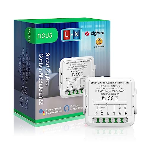 ZigBee Rolladenschalter Alexa Nous L12Z - Rolladen Zeitschaltuhr, Tuya smart home curtain Jalousien Schalter, DIY rolladensteuerung relais 230v Google Home Assistant ZigBee2MQTT - 3.0 Hub erforderlich ZigBee Rolladenschalter Alexa Nous L12Z - Rolladen Zeitschaltuhr, Tuya smart home curtain Jalousien Schalter, DIY rolladensteuerung relais 230v Google Home Assistant ZigBee2MQTT - 3.0 Hub erforderlich von NOUS