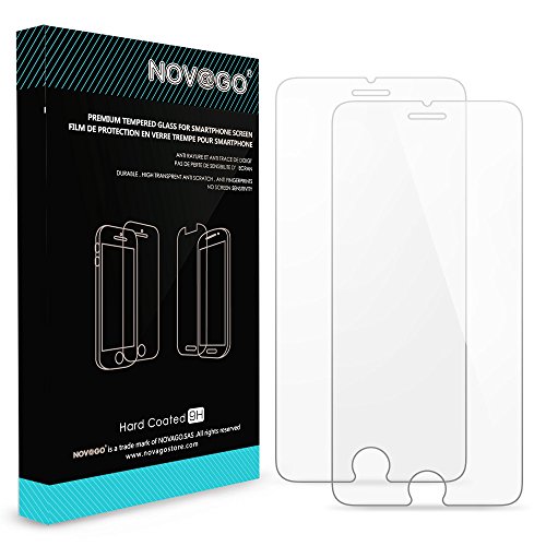 iPhone 7 [Pack of 2] NOVAGO® Tempered Glass Screen Protector, Hartglas Schutzfolie für iPhone 7 (4.7") von NOV@GO