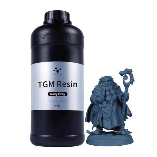 NOVA3D 16K TGM Fotopolymerharz, Stoßfestigkeit und ultra-präzise Details. Ideal für Brettspielmodelle, schnell härtend, mit minimalem Geruch. 1 kg, Navy Grau von NOVA3D