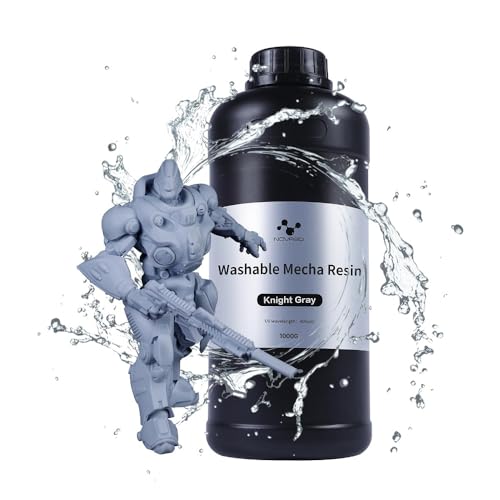 NOVA3D Wasser Waschbares Mecha 3D Drucker Resin Flüssigkeit mit 405nm LCD UV-Härtung und Low-Odor & hohe Haltbarkeit Photopolymer Harz, Ritter Grau, 1000ML von NOVA3D