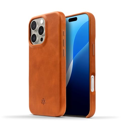 NOVADA Schutzhülle für iPhone 16 Pro aus echtem Leder, kompatibel mit Magsafe, Hellbraun NOVADA Schutzhülle für iPhone 16 Pro aus echtem Leder, kompatibel mit Magsafe, Hellbraun von NOVADA
