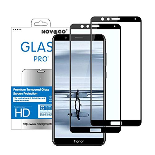 NOVAGO [2 Pack] kompatibel mit Huawei Honor 7X Hartglas Schutzfolie, Panzerglas Schutzfolie, Tempered Glass Screen Protector [Vollständige Abdeckung] von NOVAGO