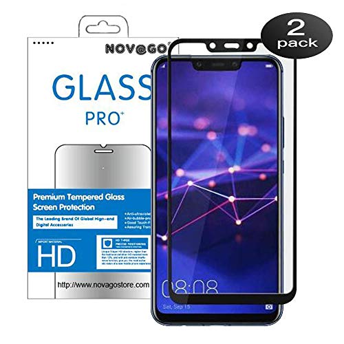 NOVAGO [2 Pack] kompatibel mit Huawei Mate 20 Lite - Hartglas Schutzfolie, Panzerglas Schutzfolie, Tempered Glass Screen Protector [Vollständige Abdeckung] von NOVAGO