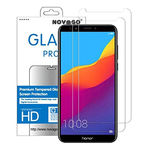 NOVAGO [2 Pack] kompatibel mit Huawei Y7 2018,Y7 2018 Prime,Honor 7C Hartglas Schutzfolie, Panzerglas Schutzfolie, Tempered Glass Screen Protector von NOVAGO