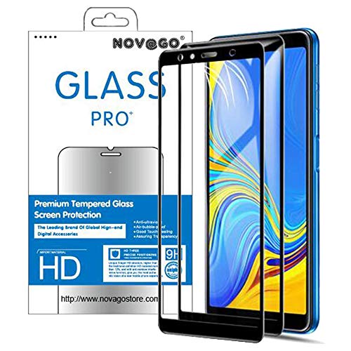 NOVAGO [2 Pack] kompatibel mit Samsung Galaxy A7 2018 - Hartglas Schutzfolie, Panzerglas Schutzfolie, Tempered Glass Screen Protector [Vollständige Abdeckung] von NOVAGO