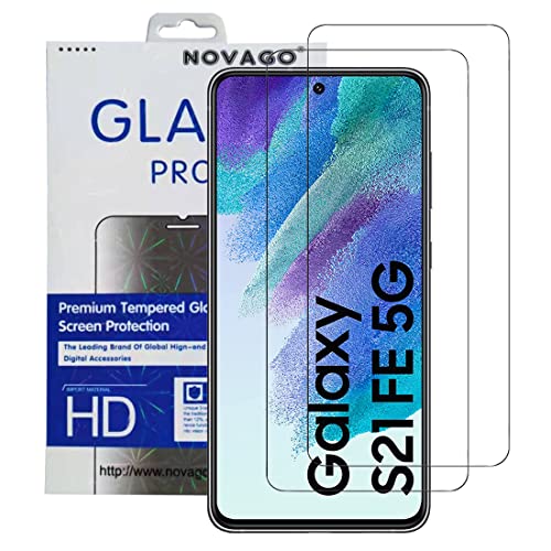 NOVAGO [2 Pack] kompatibel mit Samsung Galaxy S21 FE 5G - Hartglas Schutzfolie, Panzerglas Schutzfolie, Tempered Glass Screen Protector von NOVAGO