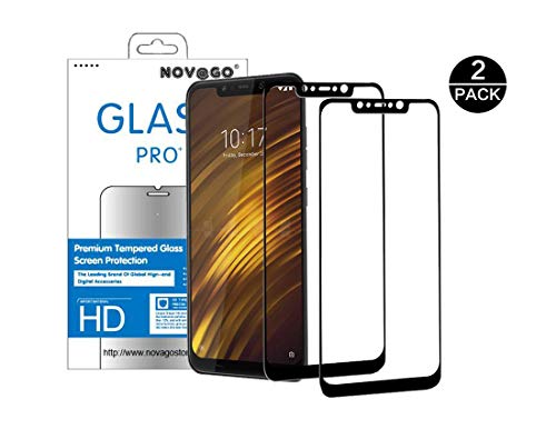 NOVAGO [2 Pack] kompatibel mit Xiaomi Pocophone F1 - Hartglas Schutzfolie, Panzerglas Schutzfolie, Tempered Glass Screen Protector [Vollständige Abdeckung] von NOVAGO