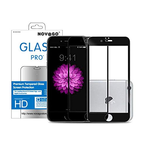 NOVAGO [2 Pack] kompatibel mit iPhone 7 Hartglas Schutzfolie, Panzerglas Schutzfolie, Tempered Glass Screen Protector [Vollständige Abdeckung] von NOVAGO