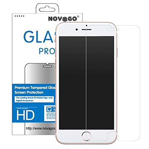 Novago® Tempered Glass Displayschutzfolie für iPhone 7 Plus, iPhone 8 Plus, Premium Qualität, transparent und beständig, kompatibel 3D Touch von NOVAGO