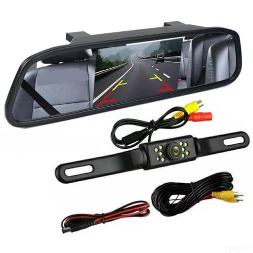 Einparkkamera Kamera 4,3-Zoll-LCD-Rückspiegel-Monitor Rückfahrkamera-Kit für Auto MPV RV SUV Parkplatz Einfache Verwendung Rückfahrkameras(Type-1) von NOVEMS