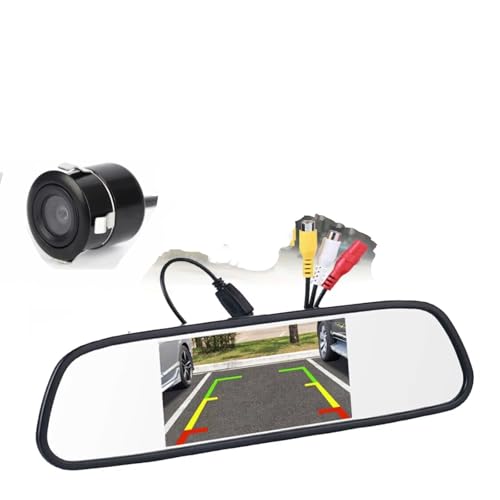 Einparkkamera Kamera 4,3-Zoll-LCD-Rückspiegel-Monitor Rückfahrkamera-Kit für Auto MPV RV SUV Parkplatz Einfache Verwendung Rückfahrkameras(Type-4) von NOVEMS