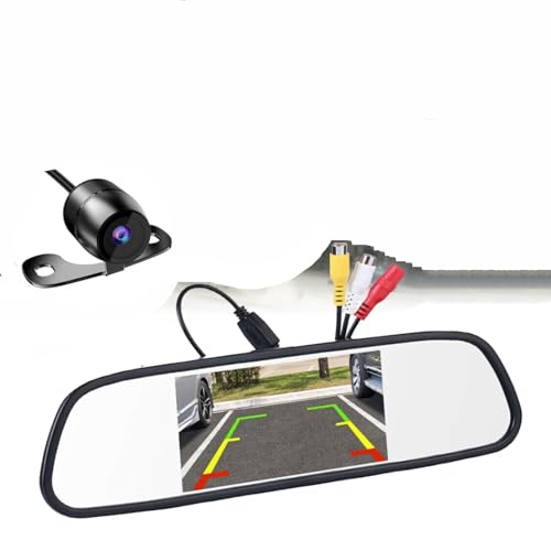 Einparkkamera Kamera 4,3-Zoll-LCD-Rückspiegel-Monitor Rückfahrkamera-Kit für Auto MPV RV SUV Parkplatz Einfache Verwendung Rückfahrkameras(Type-5) von NOVEMS