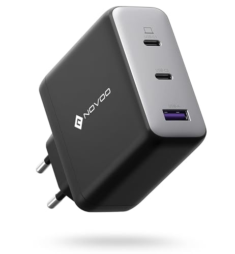 120W USB C Ladegerät NOVOO GaN Ⅲ Charger Schnellladegerät 3-Port USB C Netzteil MacBook Charger Kompaktes Reisen für MacBook Pro/Air, iPad Pro, Galaxy S24/S23, iPhone 16/Pro und Mehr von NOVOO