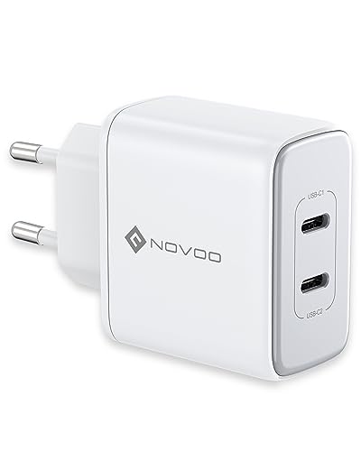 35 W Ladegerät USB C Schnellladegerät 2 Port Type-C kompatibel mit iPhone 14 Pro Max 13 Pro 12 Pro Galaxy S23 Ultra Plus S22 MacBook Pro MacBook Air M1 M2 iPad Pro Air Steam Deck von NOVOO