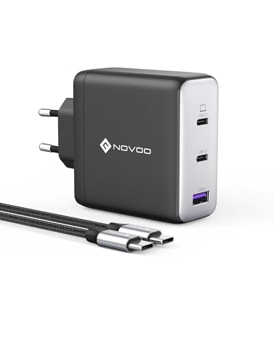 NOVOO 120 W Schnellladegerät USB C 3 Ports mit GaN Tech, Schnellladegerät für iPhone 15 Plus Pro Max 14 13 Pro 12 Galaxy S23 Ultra Plus S22 MacBook Pro Air M1 M2 iPad Pro von NOVOO