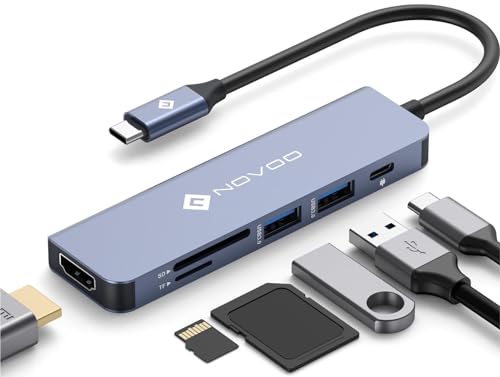 NOVOO USB C Hub 4K@60Hz HDMI USB C Adapter MacBook Adapter mit 100W PD,4K 60Hz HDMI,2 USB-A 3.0 Datenanschlüssen, SD/TF Multiport Dock für MacBook Pro/Air Dell Surface Lenovo und mehr Typ C Geräten NOVOO USB C Hub 4K@60Hz HDMI USB C Adapter MacBook Adapter mit 100W PD,4K 60Hz HDMI,2 USB-A 3.0 Datenanschlüssen, SD/TF Multiport Dock für MacBook Pro/Air Dell Surface Lenovo und mehr Typ C Geräten von NOVOO
