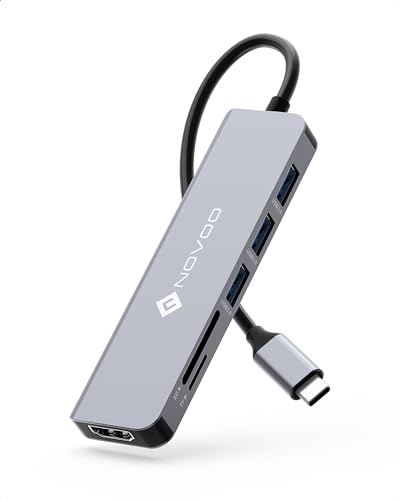 NOVOO USB C auf HDMI 4K Adapter, USB C Hub auf USB, SD/TF Player von NOVOO