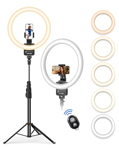 12'' Ring Light mit Stativ with 160cm Extendable Tripod Stand, Selfie Ring Light with Stand and 2 Phone Holder for Live Stream/Makeup/YouTube/TikTok, Compatible with All Phones, Ipads and Cameras 12'' Ring Light mit Stativ with 160cm Extendable Tripod Stand, Selfie Ring Light with Stand and 2 Phone Holder for Live Stream/Makeup/YouTube/TikTok, Compatible with All Phones, Ipads and Cameras von NOVTEKE