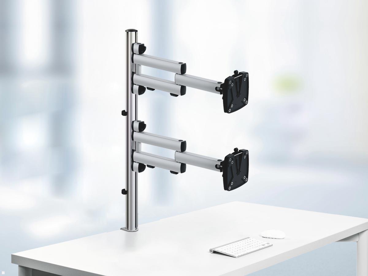 Novus Dual Monitorhalter TSS S?ule 845 Tischklemme mit Faltarm III von NOVUS