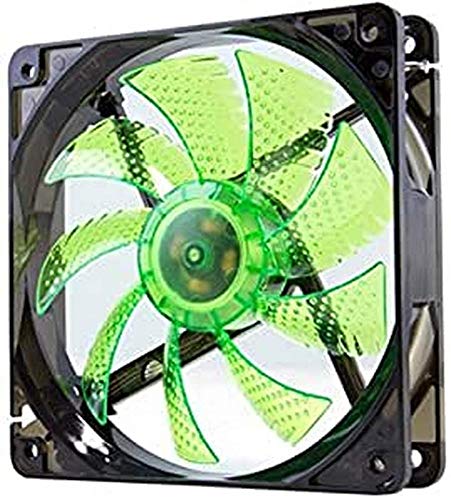 NOX COOLFAN -NXCFAN120LG- 120mm PC-Box-Lüfter, 9 durchscheinende Klingen, langlebige Lager, 4 LEDs, leise, 3- und 4-poliger Stecker, grün - schwarz von NOX XTREME PRODUCTS