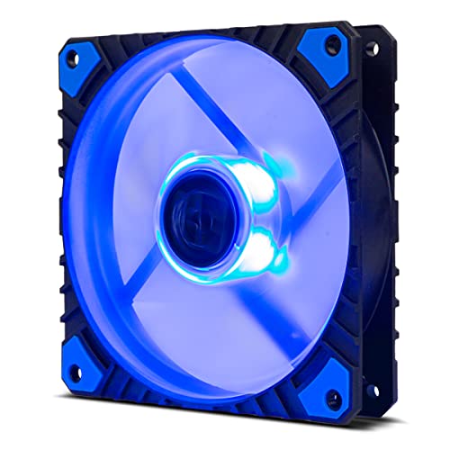 NOX Fan H-FANPROBLUE LED -NXHUMMERHFANPROB- PC-Gehäuselüfter 120mm, PMW-Funktion, 7 Flügel, hydraulisch gelagert, geräuschoptimiertes, Gummieckenstütze, Blue Pmw von NOX XTREME PRODUCTS