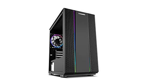 NOX HUMMER FUSION S -NXHUMMERFSNS- Mini Tower ARGB Rainbow Micro ATX-ITX, 120-mm-ARGB-Lüfter vorinstalliert, Seite aus gehärtetem Glas, LED, USB 3.0, schwarze Farbe von NOX XTREME PRODUCTS