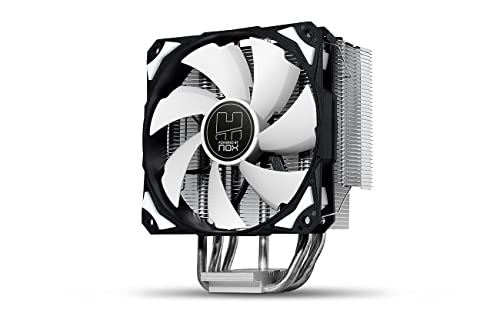 NOX Hummer H-312 - NXHUMMERH312 - CPU-Lüfter 120 mm PMW, Intel&AMD-kompatibel, 4 doppelte Kupfer-Heatpipes, Ecken mit Anti-Vibrations-Gummihalterung, schwarz von NOX XTREME PRODUCTS
