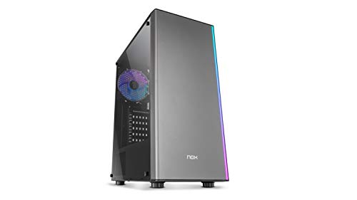 NOX INFINITY OMEGA Semitower -NXINFTYOMEGA- ARGB Semitower, ATX-ITX, 120-mm-ARGB-Lüfter enthalten, USB 2.0 - 3.0 - Audio-Hub, Platz für bis zu 4 Lüfter, Acryl-Seitenwand, Schwarz von NOX XTREME PRODUCTS