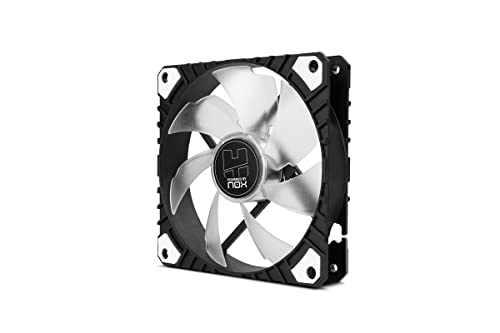 NOX XTREME PRODUCTS H-FAN PRO -NXHUMMERHFANPROWN- 120mm CPU-Lüfter, PMW-Funktion, 7 Flügel, hydraulisch gelagert, optimiertes Silent-Design, Gummi-Eckenstütze, Weiß Pmw von NOX XTREME PRODUCTS